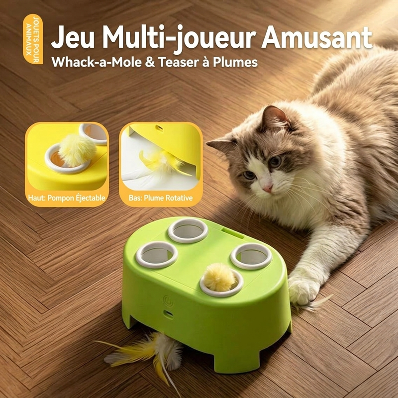 Jouet pour chat électrique interactif Whack-a-Mole