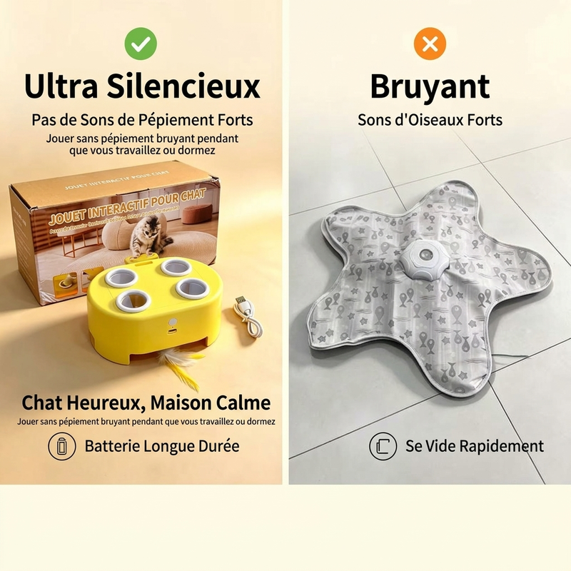 Jouet pour chat électrique interactif Whack-a-Mole