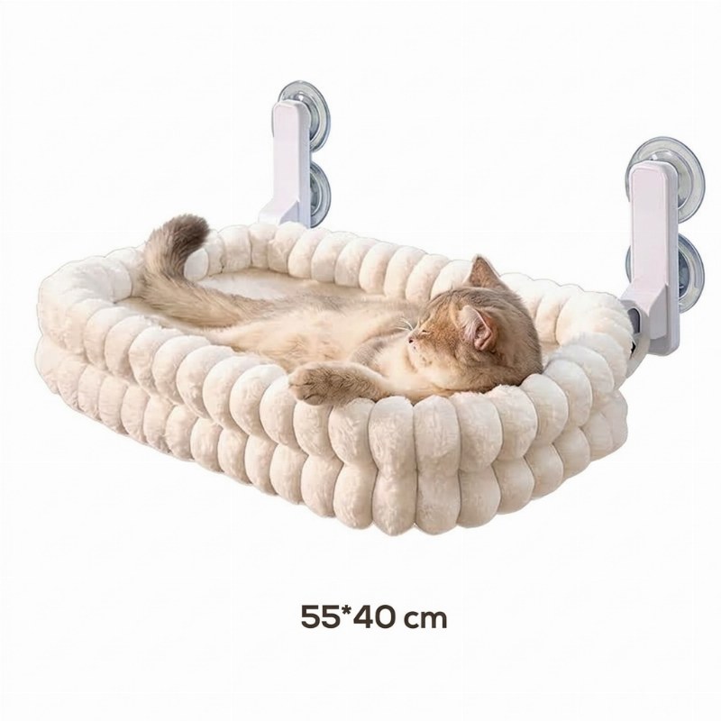 Hamac de fenêtre pliable pour chat avec ventouses