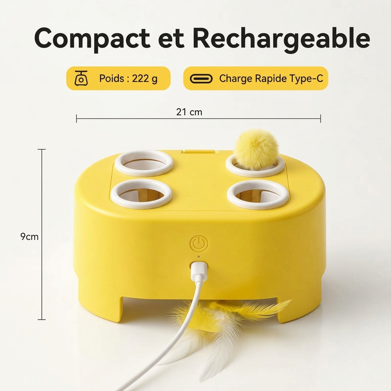 Jouet pour chat électrique interactif Whack-a-Mole