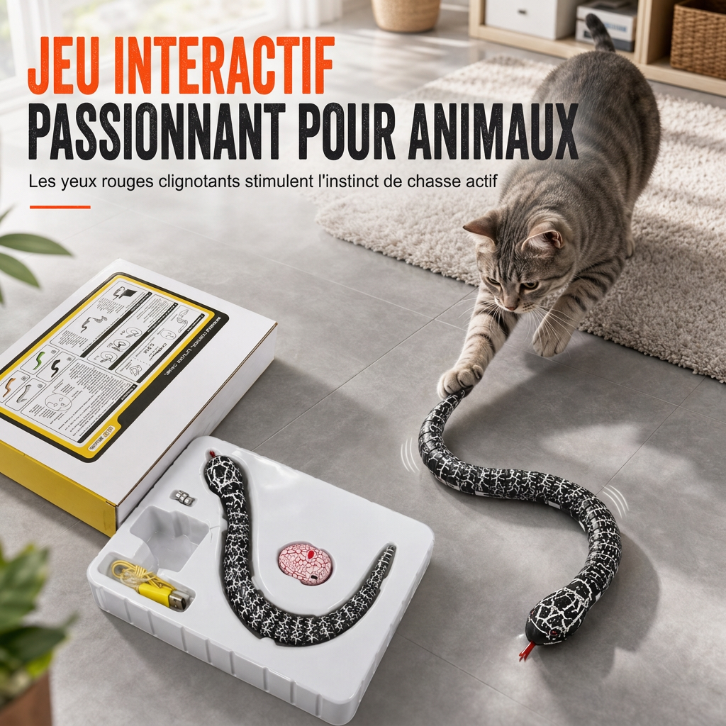 Jouet serpent électrique à détection intelligente avec évitement d'obstacles, jouet farceur interactif en forme de bungare fascié pour enfants