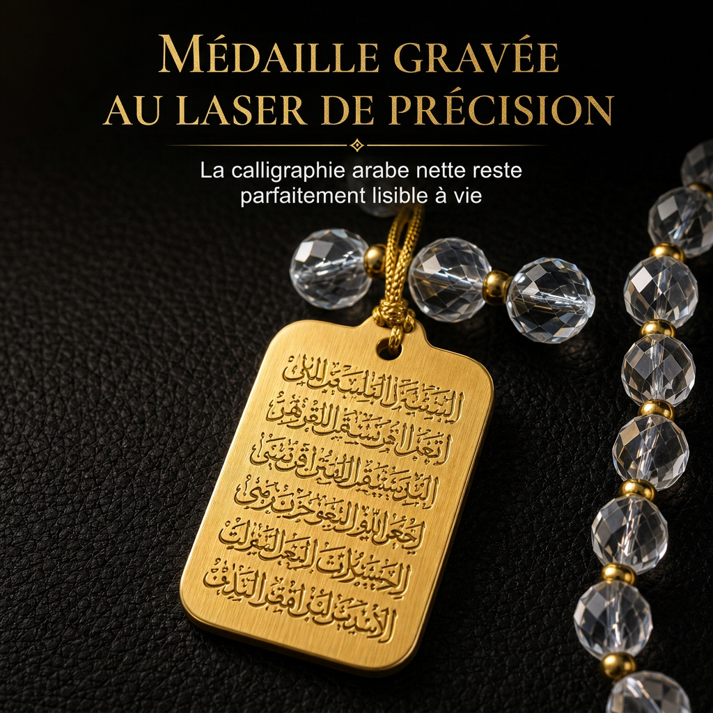 ⏳Offre à durée limitée : -50 % ⏰ Ornement de suspension pour voiture avec médaillon arabe en acier inoxydable 🏷️– Pendentif pour rétroviseur auto avec chaîne en verre bleu 🚗