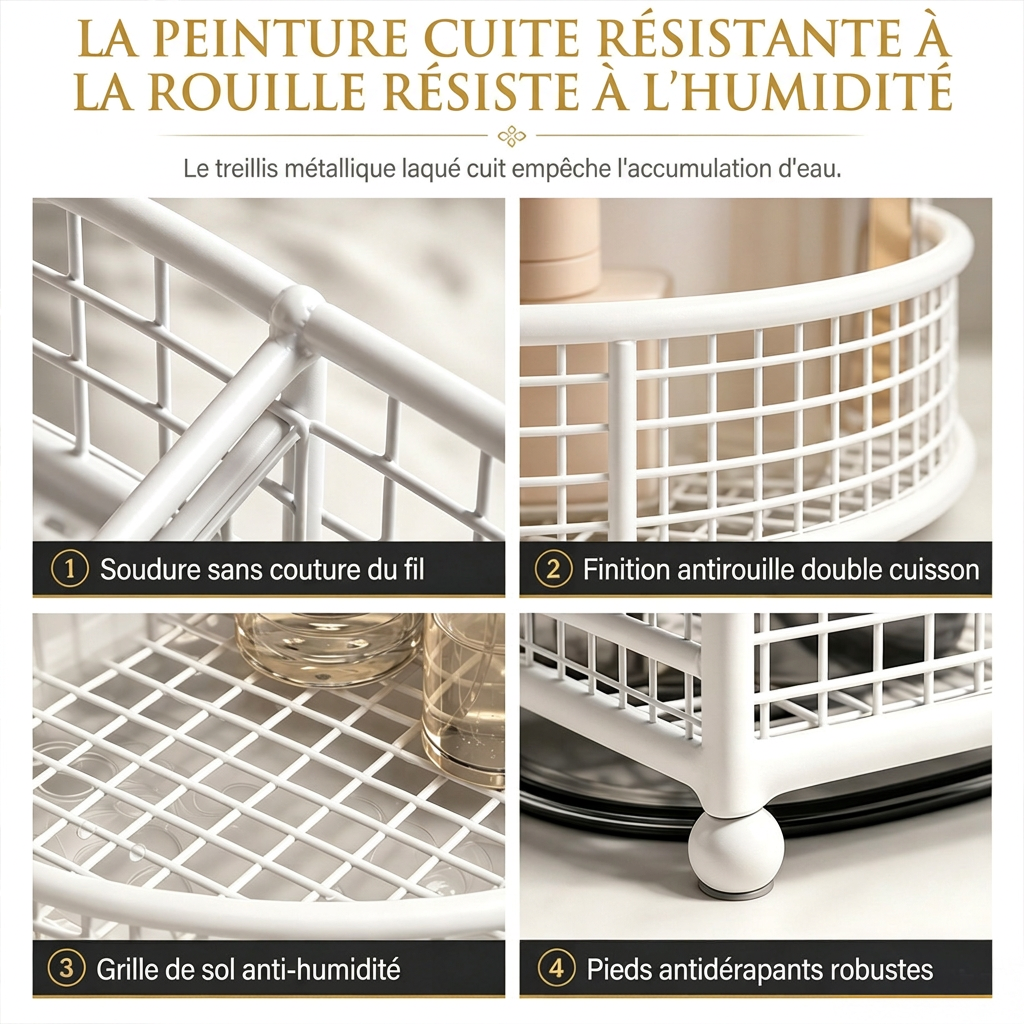 Étagère de rangement cosmétique pour coiffeuse et plan de travail de salle de bain, support de rangement de bureau pour soins de la peau et maquillage