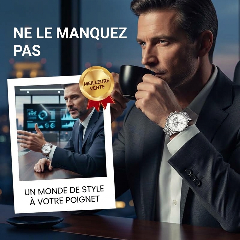 Montre à quartz pour homme, étanche et lumineuse