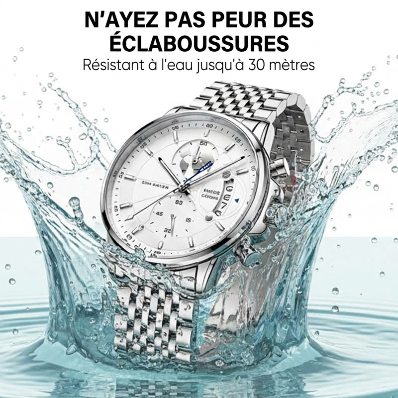 Montre à quartz pour homme, étanche et lumineuse