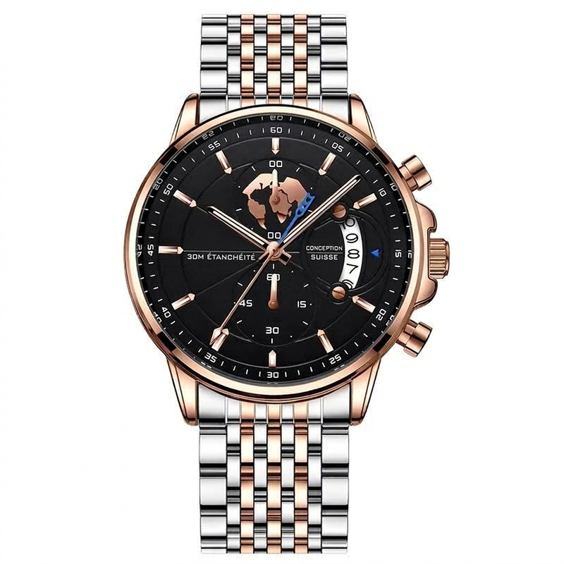 Montre à quartz pour homme, étanche et lumineuse