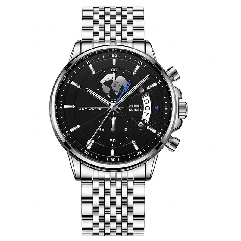 Montre à quartz pour homme, étanche et lumineuse