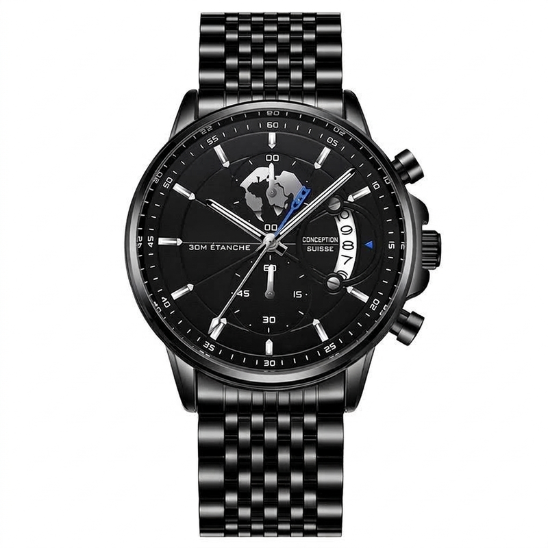 Montre à quartz pour homme, étanche et lumineuse