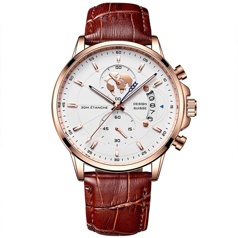 Montre à quartz pour homme, étanche et lumineuse