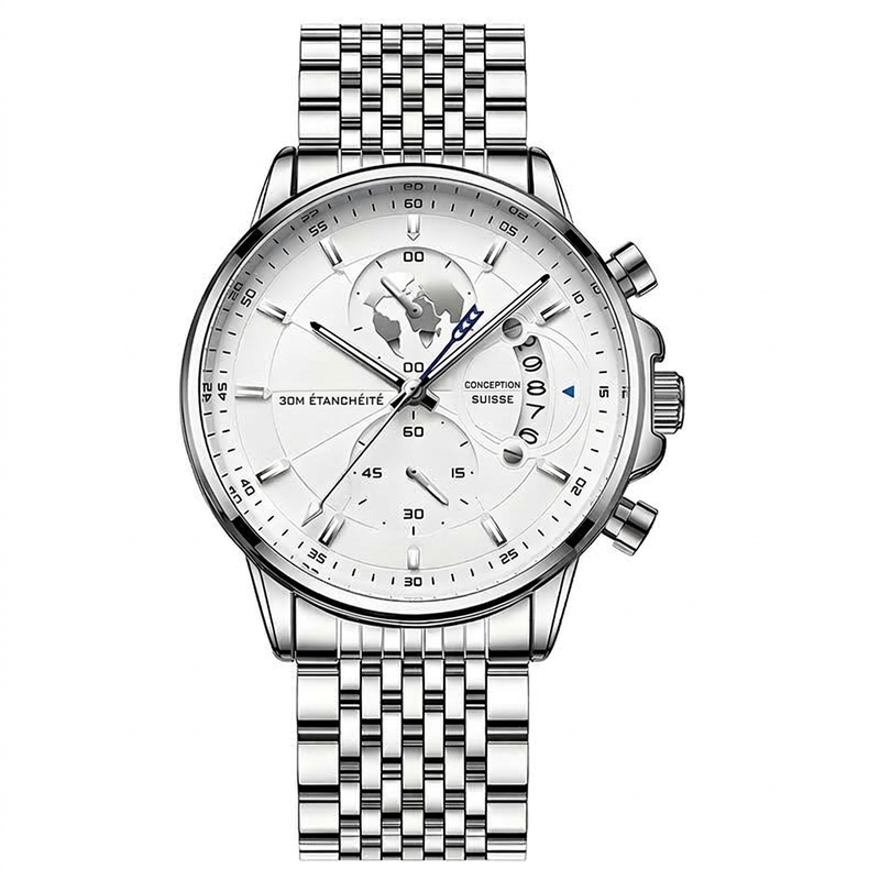 Montre à quartz pour homme, étanche et lumineuse