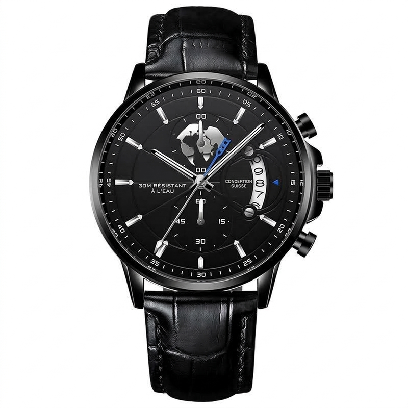 Montre à quartz pour homme, étanche et lumineuse