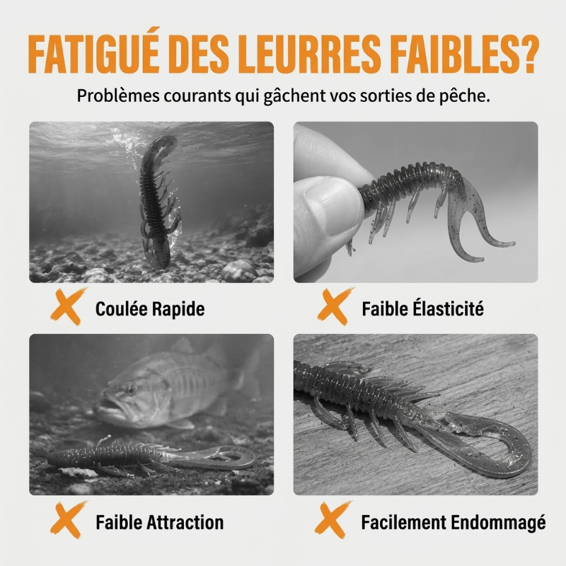 Leurres souples réalistes en forme de crevette flottante