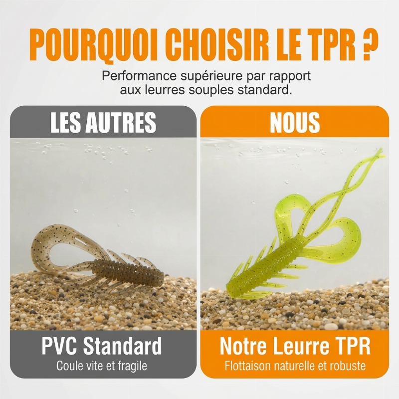 Leurres souples réalistes en forme de crevette flottante