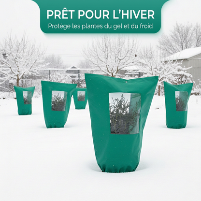 Housse de protection hivernale pour plantes anti-gel avec fermeture éclair et cordon de serrage