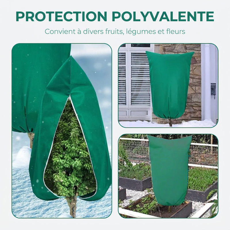 Housse de protection hivernale pour plantes anti-gel avec fermeture éclair et cordon de serrage