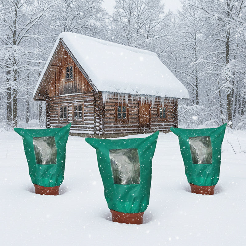 Housse de protection hivernale pour plantes anti-gel avec fermeture éclair et cordon de serrage