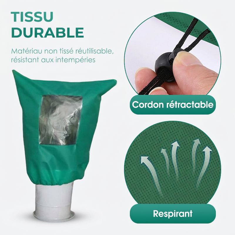 Housse de protection hivernale pour plantes anti-gel avec fermeture éclair et cordon de serrage
