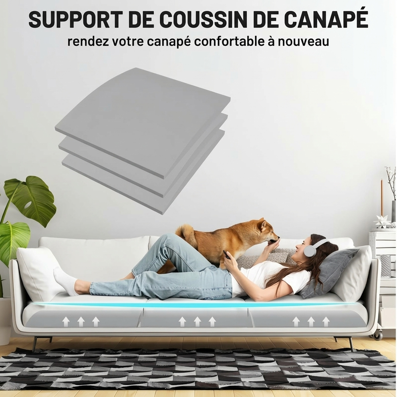 Support pour coussin de canapé pour siège affaissé