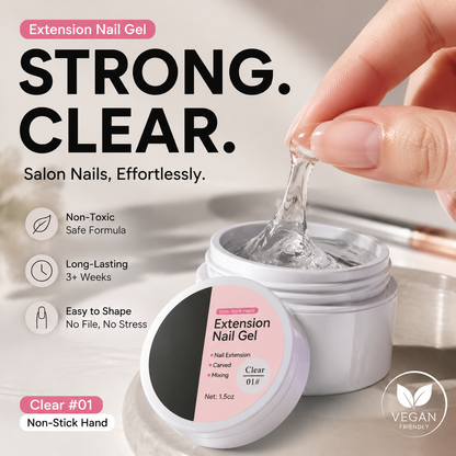 💅 Gel Solide pour Extension d'Ongles — Texture Non Collante, Longue Tenue 3+ Semaines & Sculpture Facile ✨