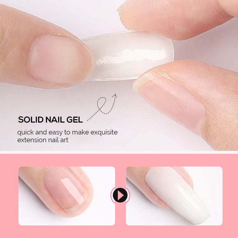 💅 Gel Solide pour Extension d'Ongles — Texture Non Collante, Longue Tenue 3+ Semaines & Sculpture Facile ✨