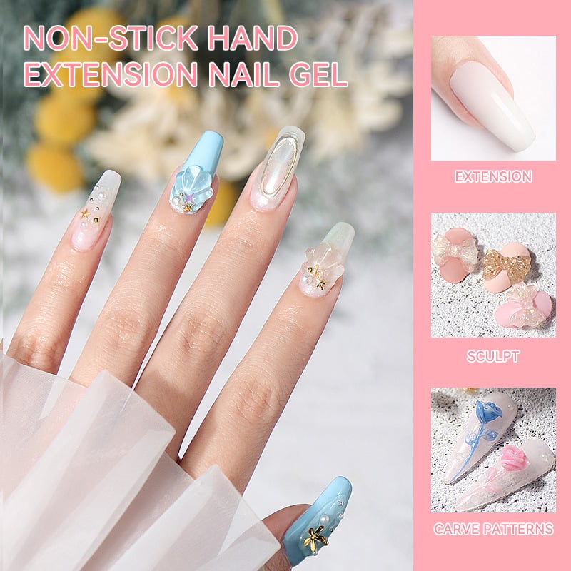 💅 Gel Solide pour Extension d'Ongles — Texture Non Collante, Longue Tenue 3+ Semaines & Sculpture Facile ✨