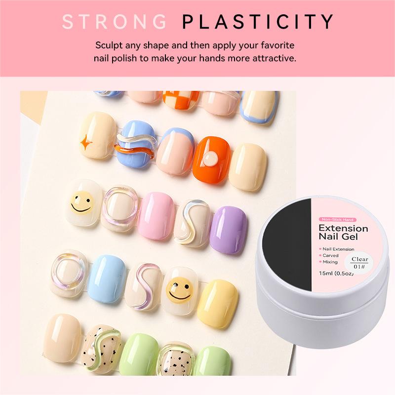💅 Gel Solide pour Extension d'Ongles — Texture Non Collante, Longue Tenue 3+ Semaines & Sculpture Facile ✨