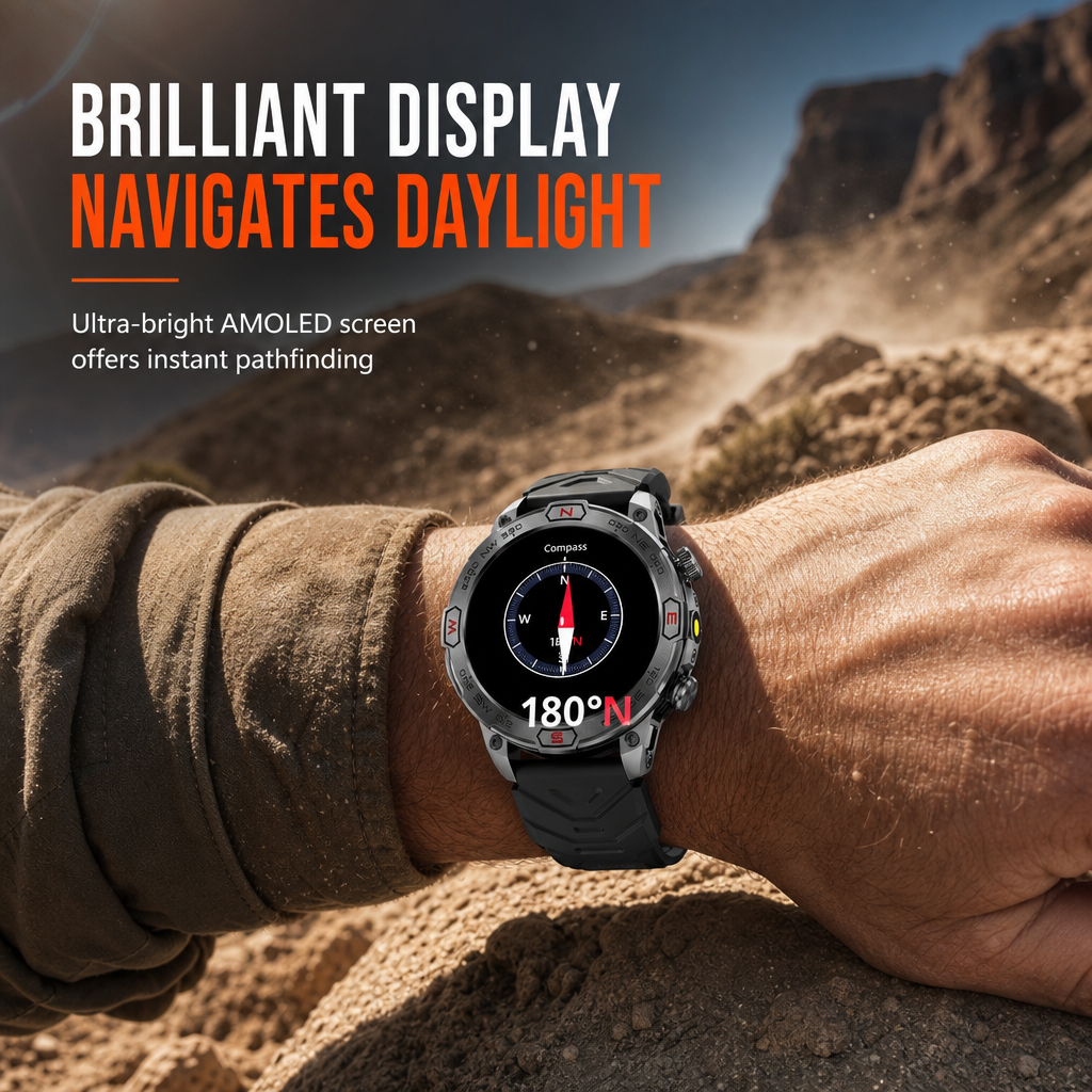 ⏳Offre limitée -50%⏰ Montre connectée robuste avec appels Bluetooth et suivi santé⌚⛰️