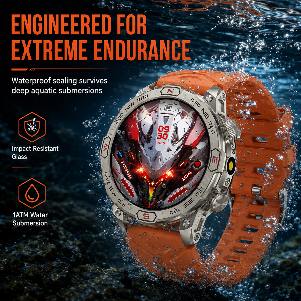 ⏳Offre limitée -50%⏰ Montre connectée robuste avec appels Bluetooth et suivi santé⌚⛰️