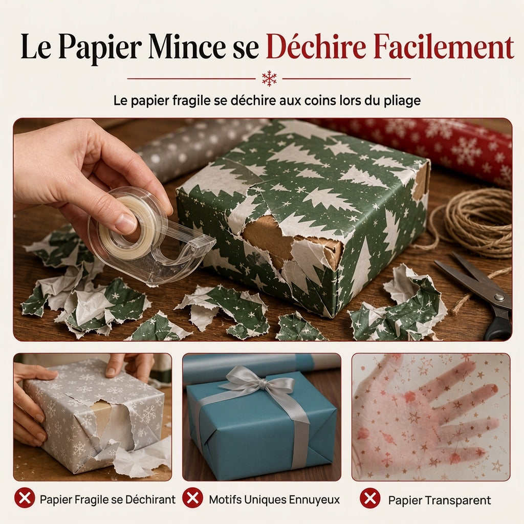 Rouleau de papier cadeau de Noël à motif de vache Highland et de fleurs, 43 x 500 cm, pour emballage de cadeaux de vacances