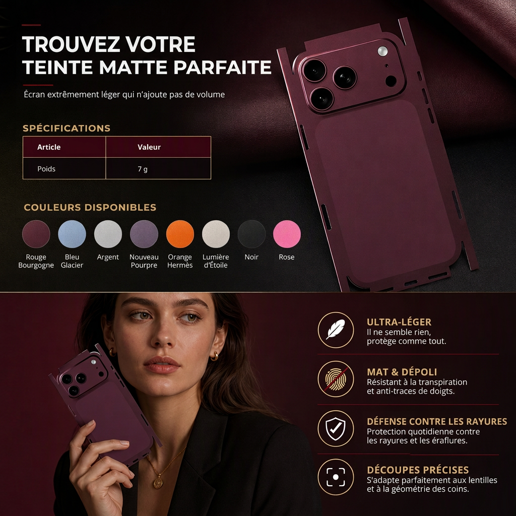 ⚡50% DE RÉDUCTION !! ⏰Autocollant de protection intégrale pour l'arrière du téléphone, anti-rayures