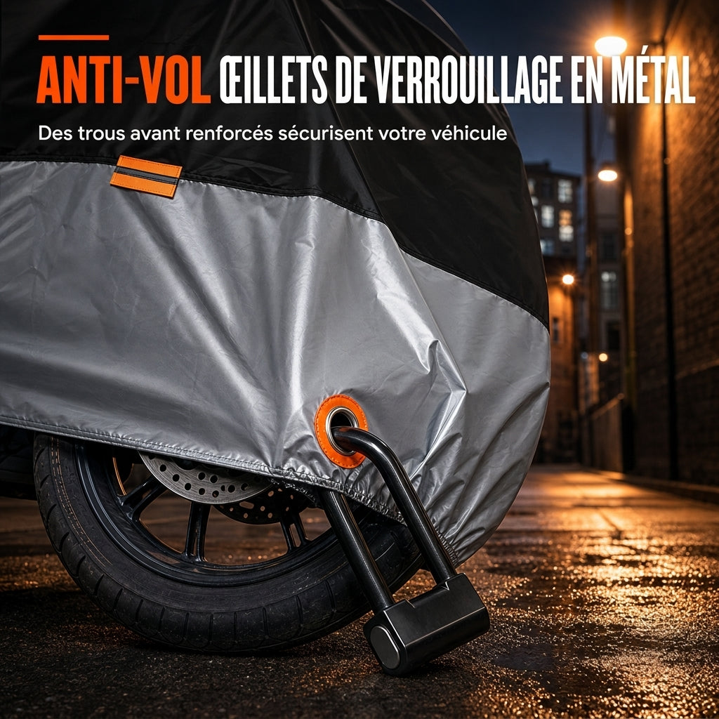 Housse de moto imperméable avec trous pour antivol