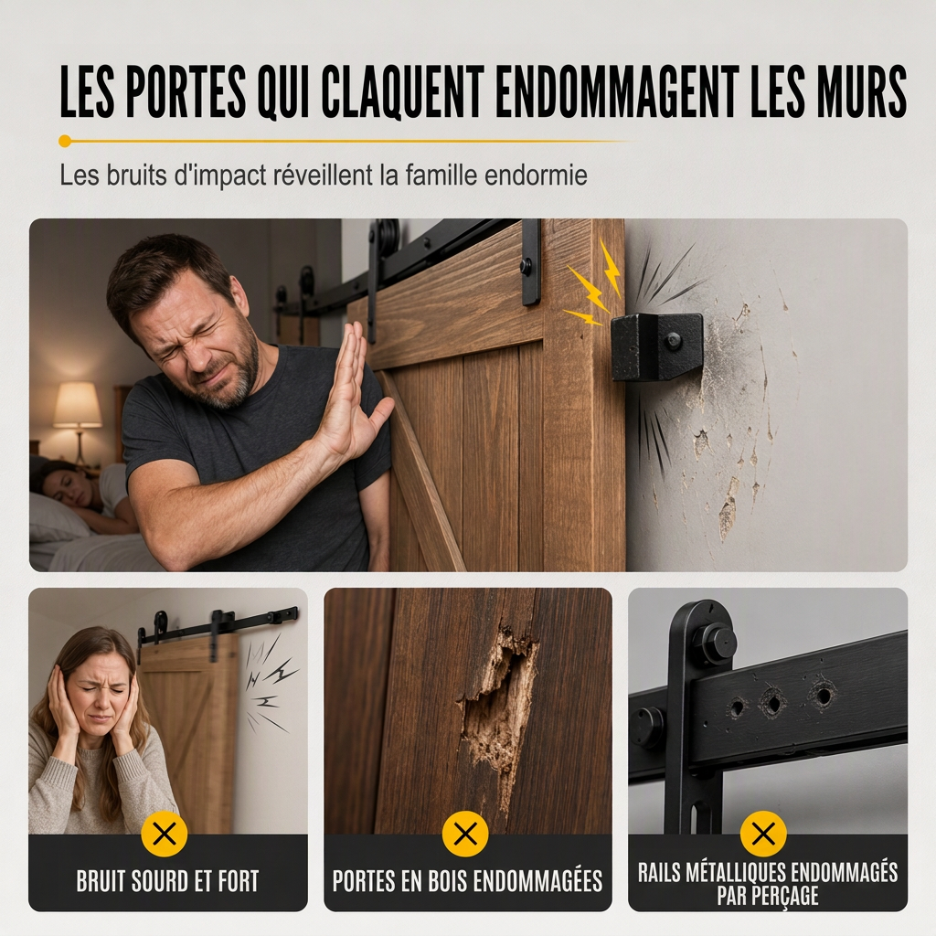 📢📢50% DE RÉDUCTION !! ⏰Mécanisme de fermeture en douceur pour porte coulissanne – Sans perçage, Fermeture silencieuse, Durable ✨