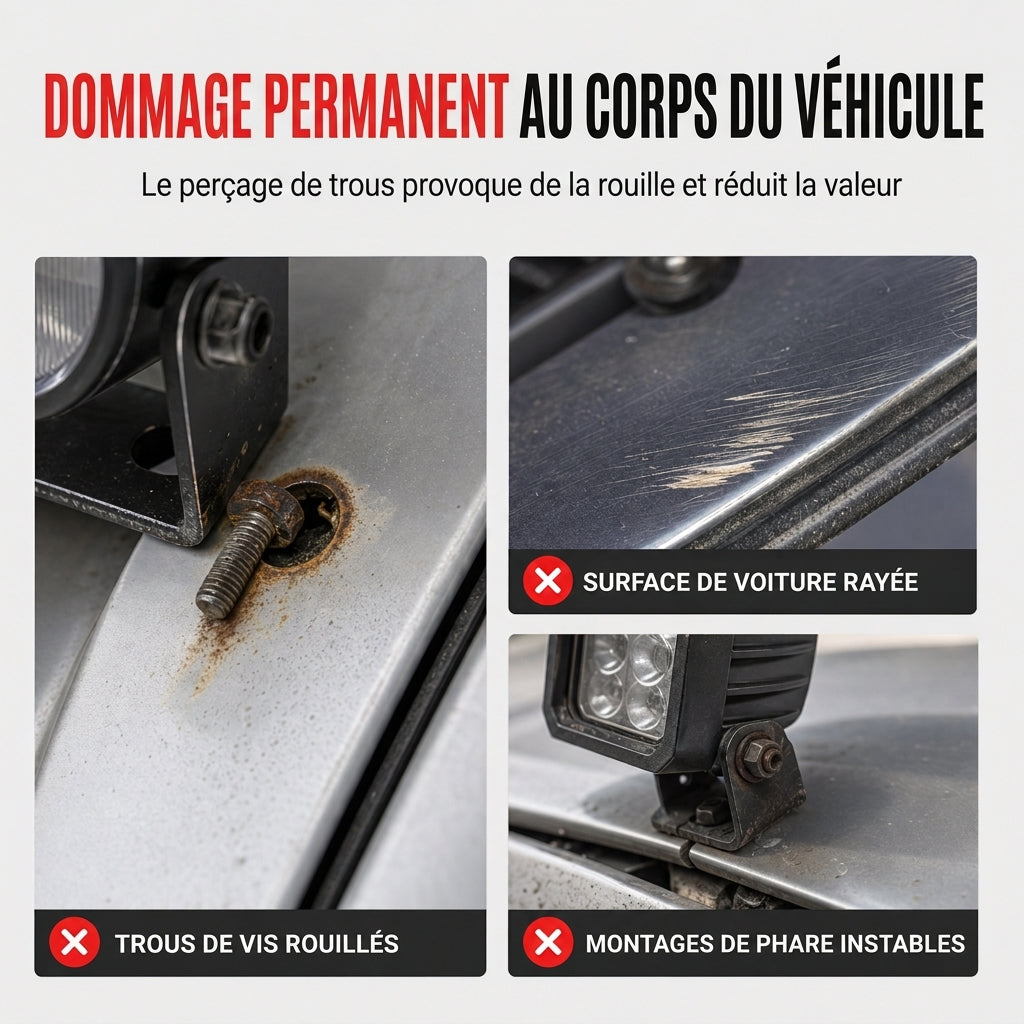 📢📢 -50 % !! ⏰ 1 paire de fixations pour barre LED de capot de moteur de voiture, supports de serrage pour modification de projecteurs de travail