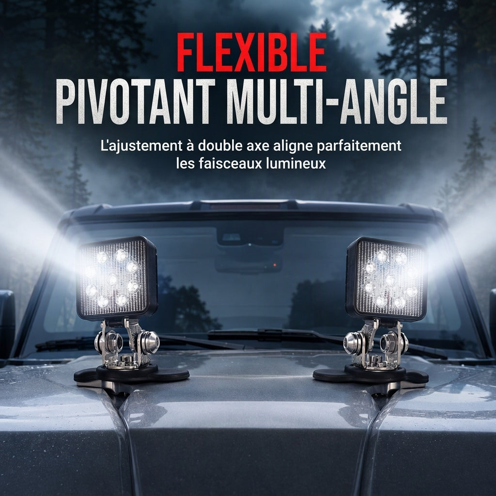 📢📢 -50 % !! ⏰ 1 paire de fixations pour barre LED de capot de moteur de voiture, supports de serrage pour modification de projecteurs de travail