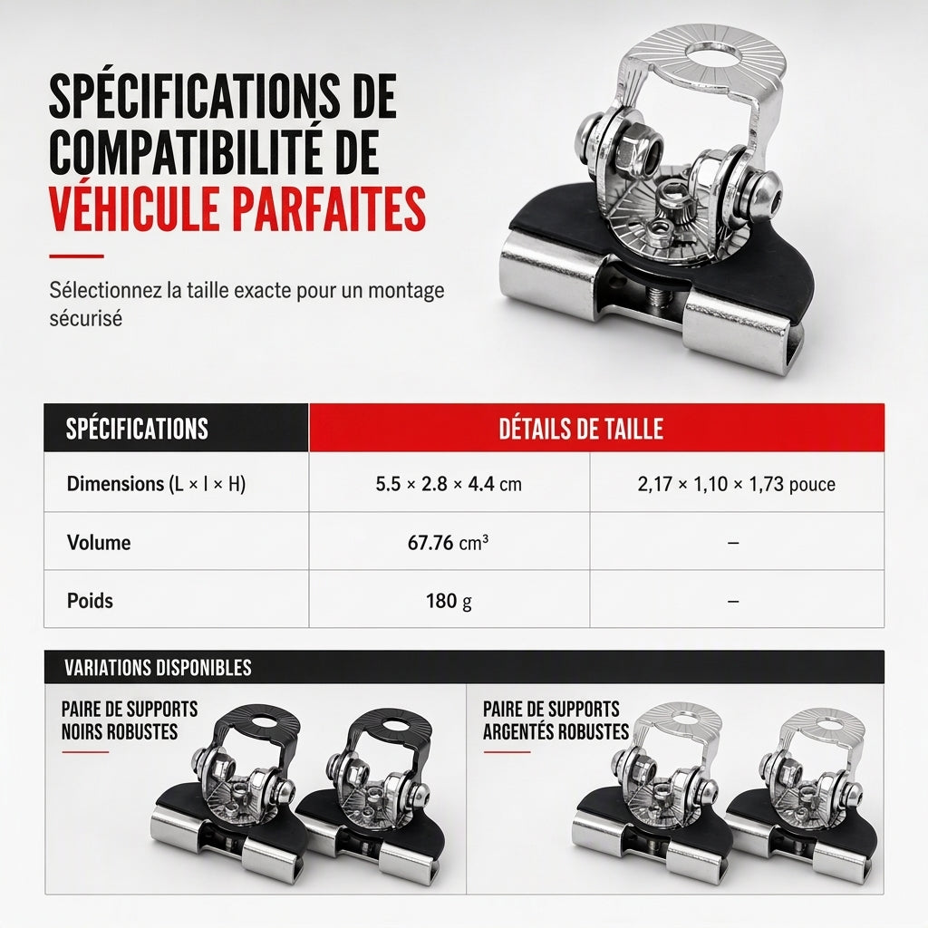 📢📢 -50 % !! ⏰ 1 paire de fixations pour barre LED de capot de moteur de voiture, supports de serrage pour modification de projecteurs de travail