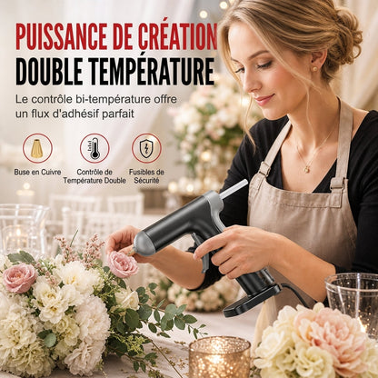 📢📢 -50% !! ⏰ Pistolet à colle chaude sans fil, avec batterie rechargeable 2000mAh et buse en cuivre, incluant 10 bâtons de colle pour travaux manuels DIY et usage domestique