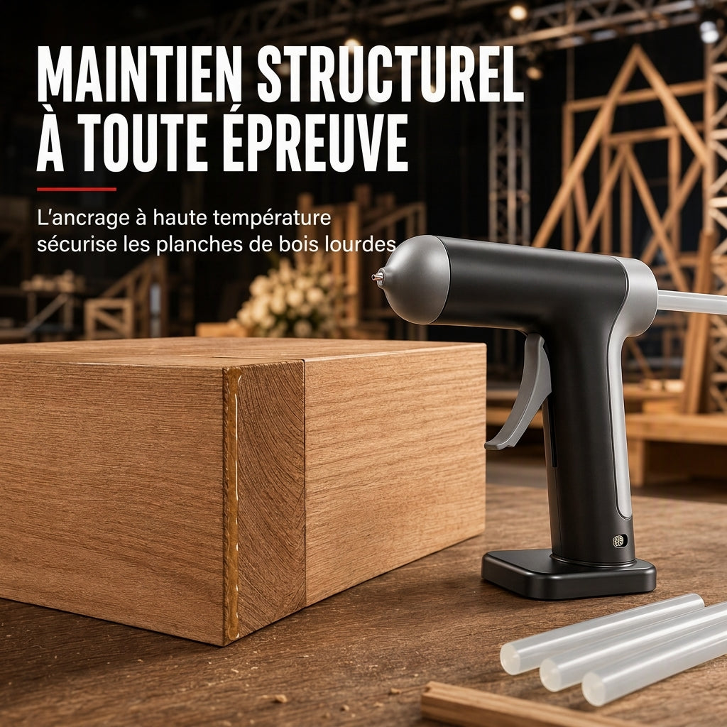 📢📢 -50% !! ⏰ Pistolet à colle chaude sans fil, avec batterie rechargeable 2000mAh et buse en cuivre, incluant 10 bâtons de colle pour travaux manuels DIY et usage domestique