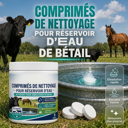 Comprimés de nettoyage pour réservoirs d'eau d'élevage à dissolution rapide