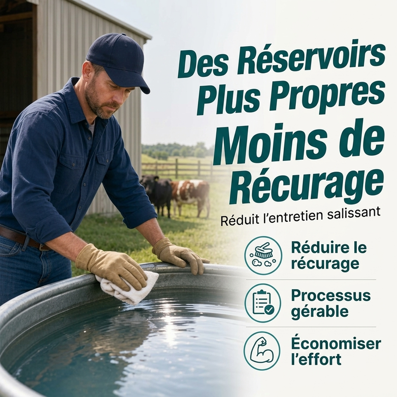 Comprimés de nettoyage pour réservoirs d'eau d'élevage à dissolution rapide