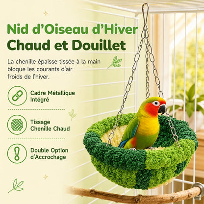 ⏰ Hamac d'hiver en coton forme nid d'oiseau – Offrez à votre perroquet, calopsitte ou perruche ondulée un espace douillet pour dormir et se balancer ✨