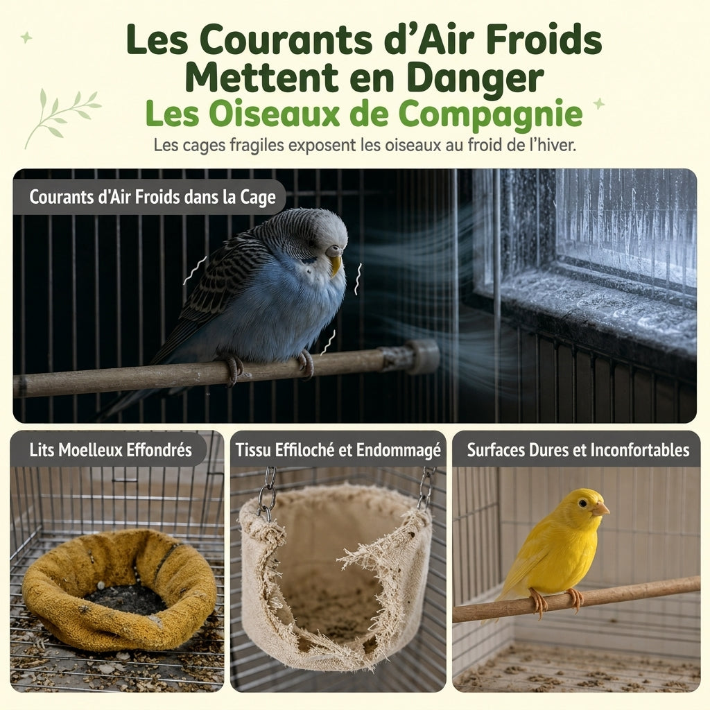 ⏰ Hamac d'hiver en coton forme nid d'oiseau – Offrez à votre perroquet, calopsitte ou perruche ondulée un espace douillet pour dormir et se balancer ✨