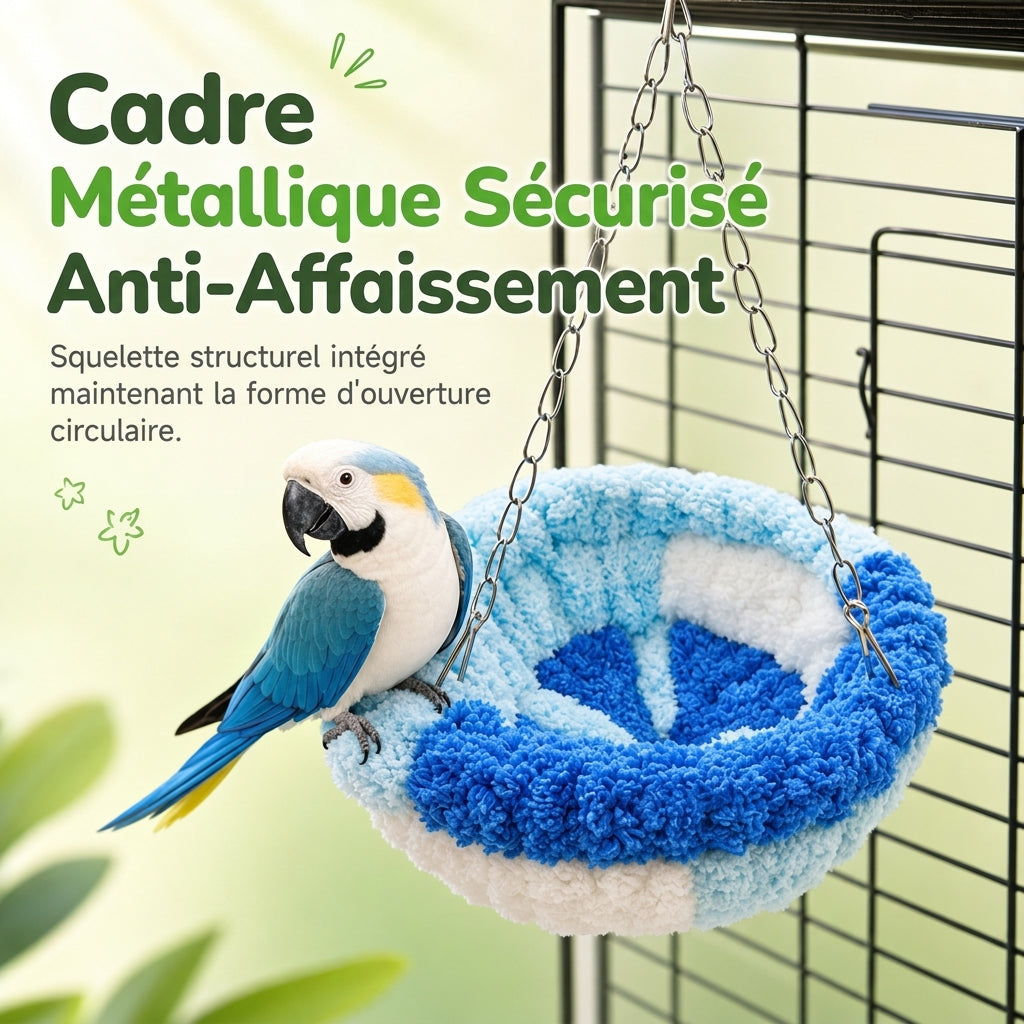 ⏰ Hamac d'hiver en coton forme nid d'oiseau – Offrez à votre perroquet, calopsitte ou perruche ondulée un espace douillet pour dormir et se balancer ✨