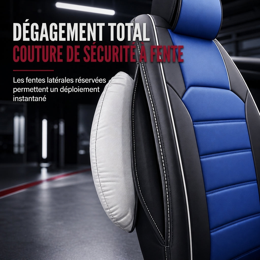 🚗 -50% DE RÉDUCTION MAINTENANT ! 🪑 Housses de siège auto en cuir intégrales – Protection toutes saisons, enveloppement 5D & coutures de sécurité séparées – Taille universelle 🛡️