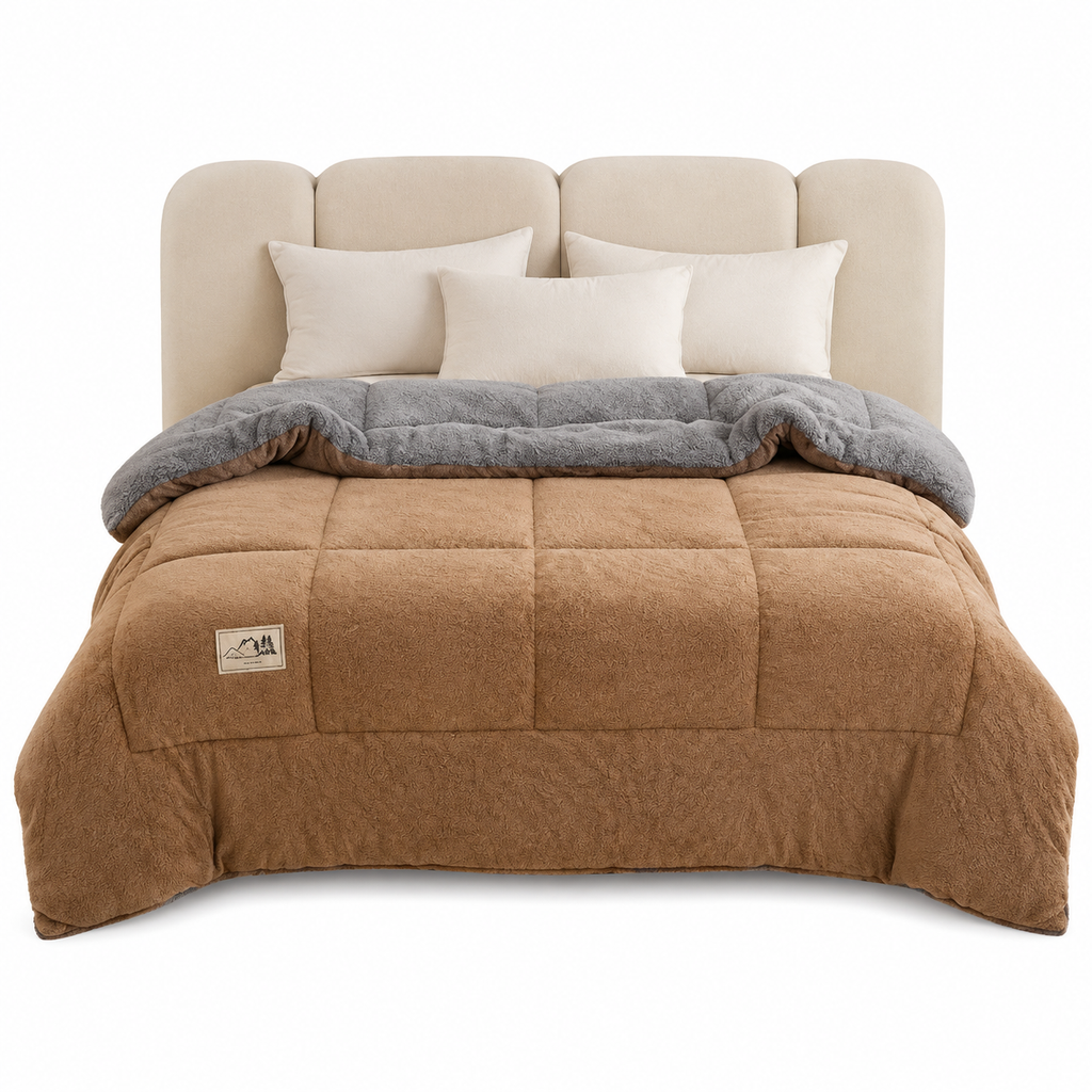 ❄️ Couverture d'hiver en velours double face flocon de neige : épaisse, chaude, grid cousue, 3 tailles