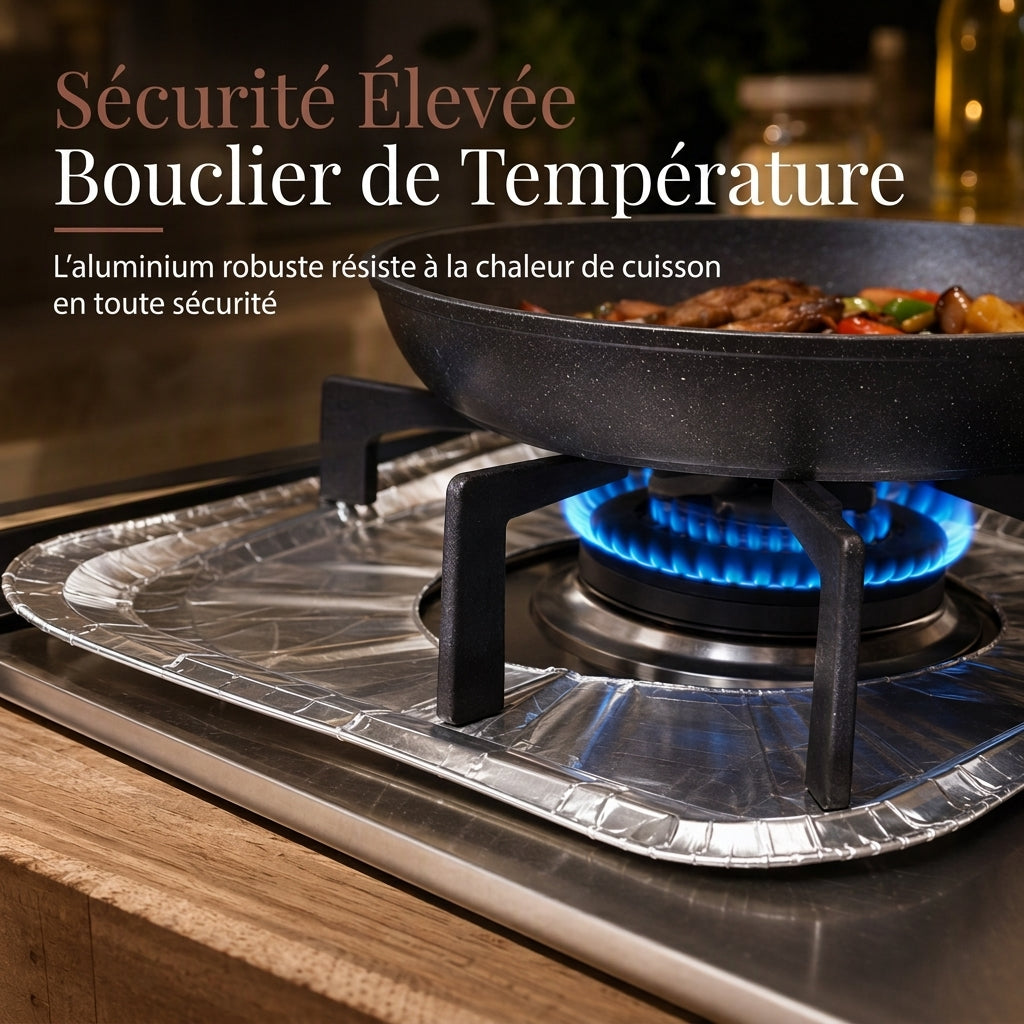 🍳 OFFRE LIMITÉE : -50% ! 🔥 Lot de 10 Feuilles de Protection Résistantes pour Plaques à Gaz – Récupération des Coulis dans la Cuvette Profonde & Protection de la Table de Cuisson 🛡️