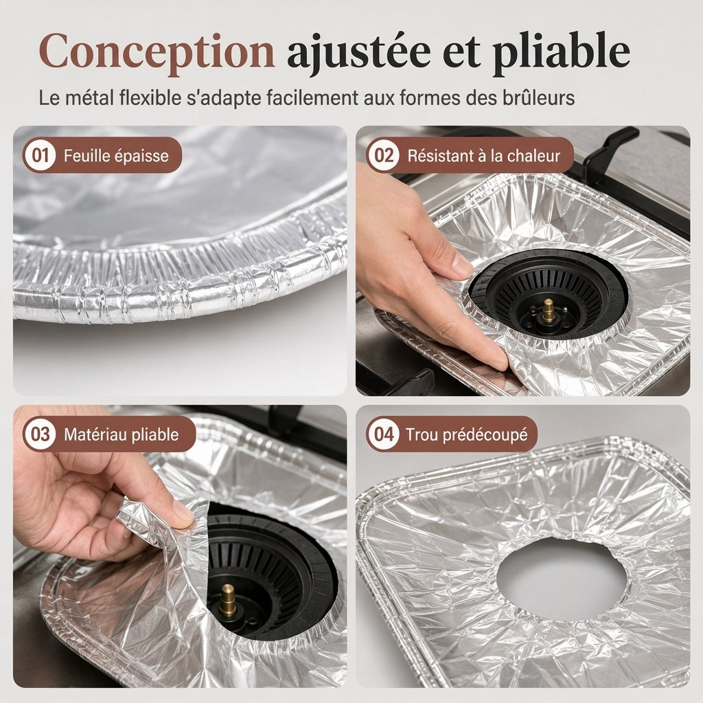 🍳 OFFRE LIMITÉE : -50% ! 🔥 Lot de 10 Feuilles de Protection Résistantes pour Plaques à Gaz – Récupération des Coulis dans la Cuvette Profonde & Protection de la Table de Cuisson 🛡️