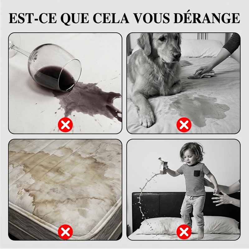 Protège-matelas imperméable en fibre de bambou