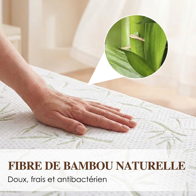 Protège-matelas imperméable en fibre de bambou