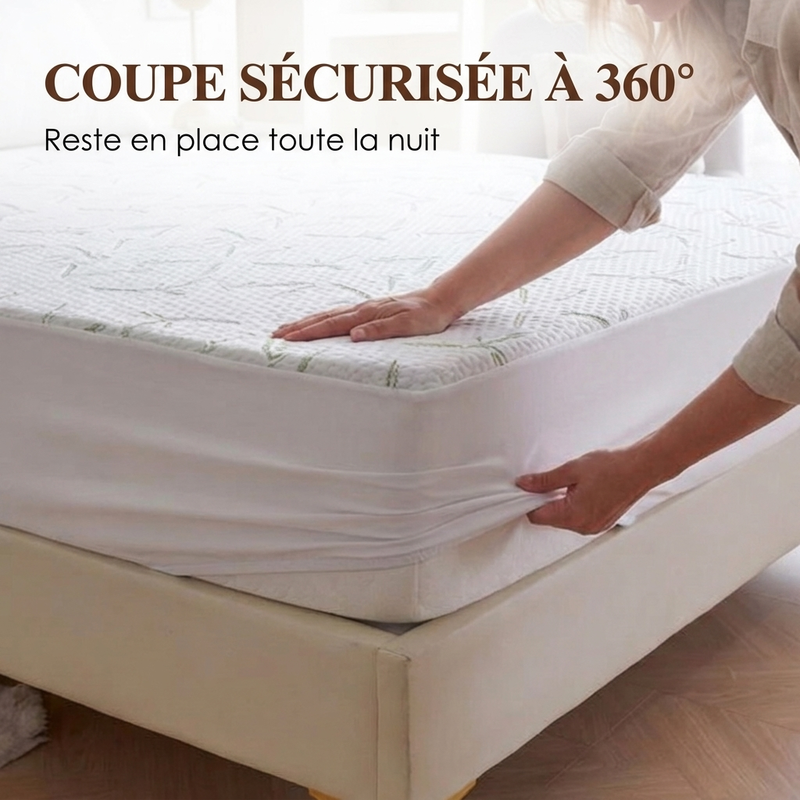 Protège-matelas imperméable en fibre de bambou
