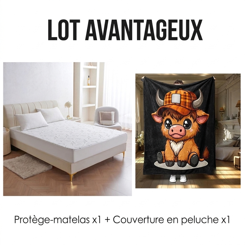 Protège-matelas imperméable en fibre de bambou